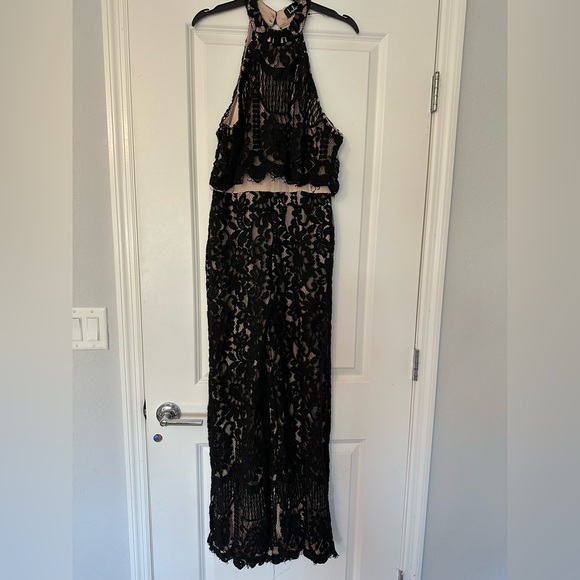 Lulu's Black Lace Halter Jumpsuit - Picture 5 of 13